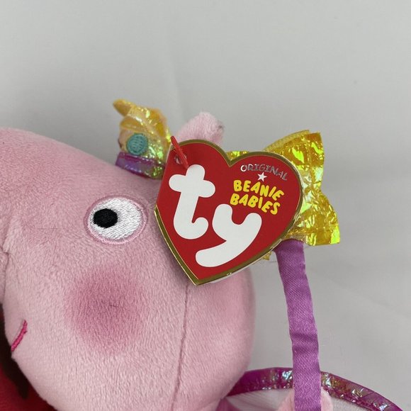 Ty Peppa Pig 7" Plush Stuffed Animals Princess Peppa UK Limited Ed.& Peppa Muddy - Picture 5 of 6
